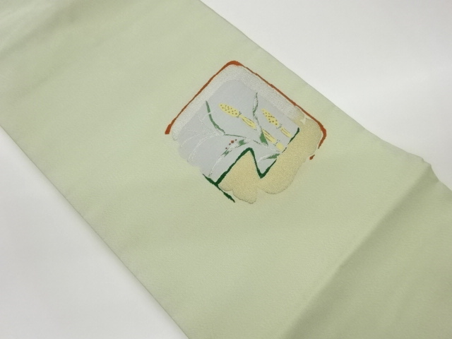 綴れ変わり色紙尽くし・草葉模様織出し名古屋帯